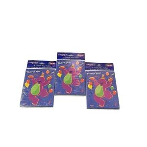 Barney Thank You Notes (24) Vintage Birthday Party Supplies Design Ware Sealed
